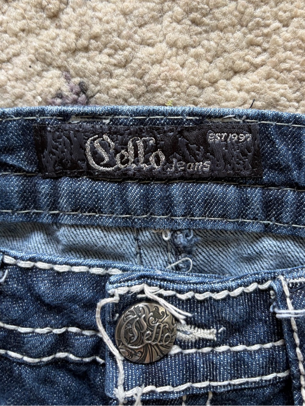 Y2K Cello Rhinestone Low Rise Bootcut Jeans - Picture 4 of 8